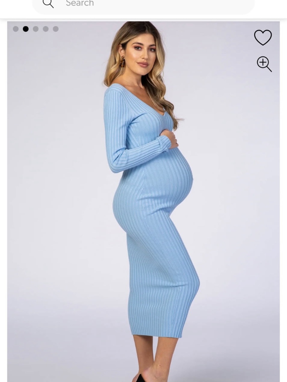 Pinkblush Light Blue Ribbed V-Neck Sweater